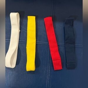 Vibrant Headband Set - Red, Yellow, White, and Blue